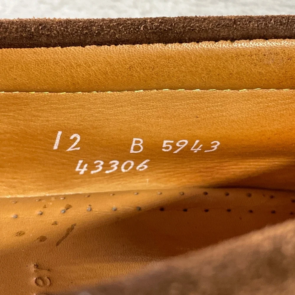 Men's Brown Suede Penny Loafers 12B